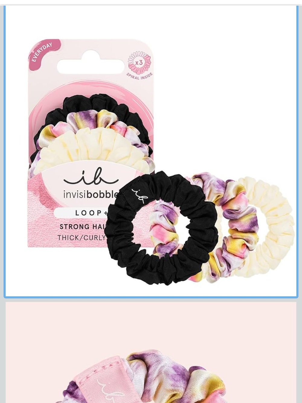 2 pack of invisibobble LOOP+ Be Strong Hair Ties total of 6 hair ties